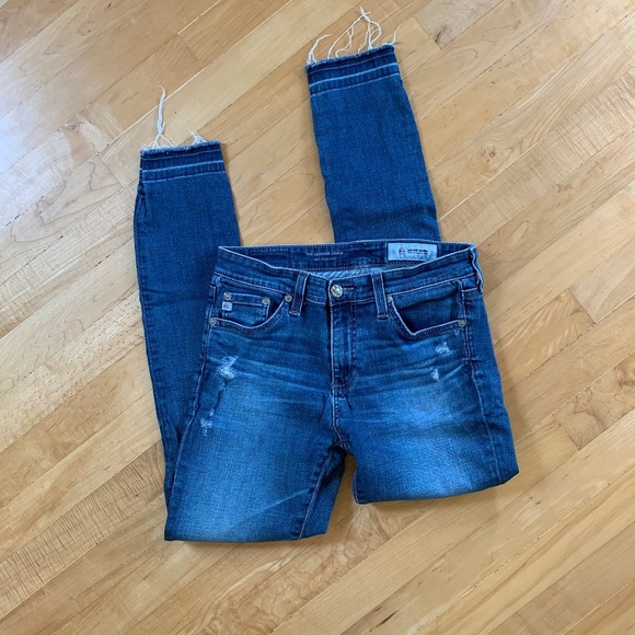 AG Adriano Goldschmied Distressed The Legging Ankle Blue J… - Picture 1 of 8